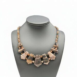 Jay King Cat’s Eye Moonstone Sterling Silver Necklace 18” Natural .925